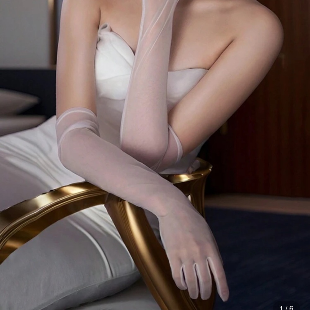 Elegant Sheer White Gloves bridal